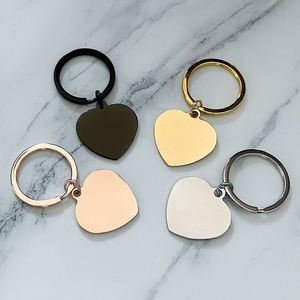 Wholesale Blank Key Chain Mirror Polishing Stainless Steel Heart Keychain Blank <b>Custom</b> Engrave Logo Metal Heart Charm Key Rings - Product Image 6