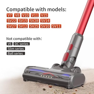 Tête de brosse de rechange pour aspirateur électrique réutilisable <span class=keywords><strong>Dyson</strong></span> V7 pour S SV28, 5 LED, 26 cm, poils en forme de <span class=keywords><strong>V</strong></span> pour tapis et parquet - Product Image 2