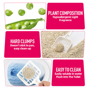 CE Vente directe d'usine Écologique Haute qualité Contrô<span class=keywords><strong>le</strong></span> des odeurs Lavande Citron Biodégradable Soja Maïs Tofu Litière pour <span class=keywords><strong>chat</strong></span> Sable - Product Image 2