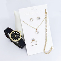 Ensemble de montres pour femmes, coffret cadeau tendance, montre-bracelet à quartz, cadran rond de 30 mm, calendrier, strass, bijoux, vente en gros