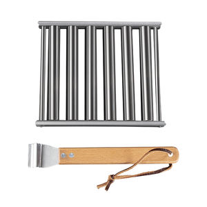 Supports à hot-dogs en acier inoxydable Conception à rouleaux Accessoires de barbecue Poignée de gril à saucisses Push-pull Facile à nettoyer - Product Image 1