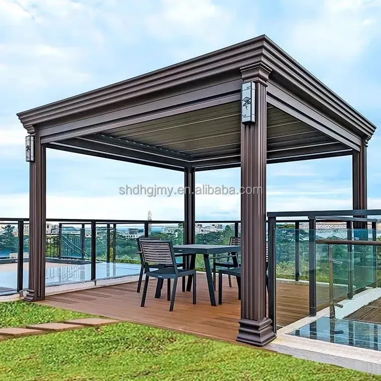 Modular Motorized Wall Mounted Bioclimatic Gazebo Arbours for Outdoor Room Space for New Home