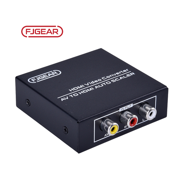 FJ-AH1308 FJGEAR Plug and Play AV to HDMI Video Converter Support 1080P Resolution Auto Audio RCA/CVBS to HDMI Converter