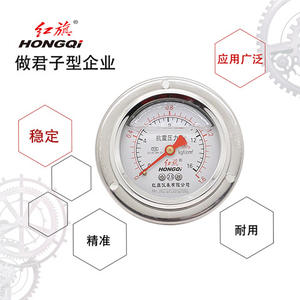 Manómetro Antivibración HONGQI YTN-60ZT de 60 mm, Analógico, Resistente a Impactos, Conexión M14*1.5 - Product Image 1