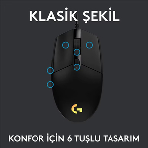 Chuột chơi game quang học có dây Logitech G102 8000dpi RGB, giao diện <span class=keywords><strong>Mini</strong></span> USB, dành cho tay phải, còn hàng - Product Image 6