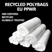 Bâches en LDPE 100 % recyclées, certifiées GRS | Sac plastique transparent PPWR de l'UE, impression sur mesure, gros volume