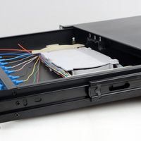 Coffret de distribution de fibre optique à 12 ports, type tiroir, 1U, montage en rack 19 pouces, panneau de brassage SC/UPC, ODF Télécom
