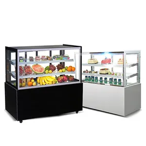 Refrigerador refrigerado con pantalla, temperatura normal, contador de pasteles, Enfriador de pasteles, refrigerador de escaparate para panadería