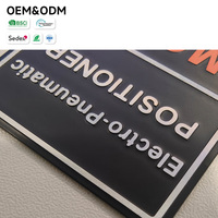 Etiqueta Metálica Autoadhesiva con Grabado 3D Multicolor en Forma Cuadrada para Válvula Posicionadora Neumática, Etiqueta con Corte de Diamante