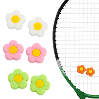 Amortisseur de vibrations en silicone pour raquette de tennis, motif fleur, accessoires