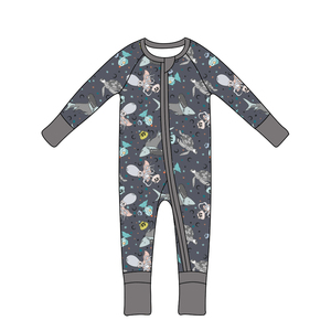 Qingli OEM personnalisé usine Spooky <span class=keywords><strong>Dino</strong></span> bébé barboteuses pour Halloween féroce et amusant dinosaures sur le thème pour petits bébés - Product Image 2