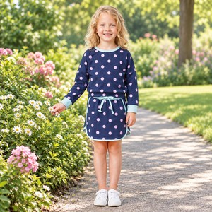 En stock : Ensembles de vêtements pour enfants, jupes-shorts à pois mignons pour petites filles, tenues de yoga, de jeu et de tennis - Product Image 2