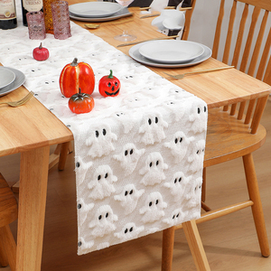 Runner da Tavola <span class=keywords><strong>Beige</strong></span> in Morbida Pelliccia Sintetica Jacquard per Decorazioni Halloween, Casa, <span class=keywords><strong>Cucina</strong></span> e Feste - Product Image 3