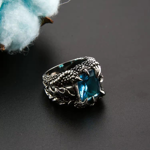 Tùy chỉnh bán buôn hiphop cá nhân rồng Claw Đỏ thép không gỉ Vòng đá quý - Product Image 3