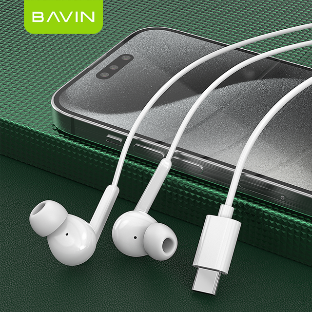 BAVIN HX867 Type c Jack in Ear Hands-free Wire Music Earphone Headphones for Mobile Phone Full Compatible