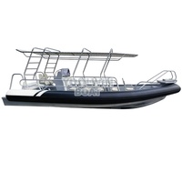 Bateau semi-rigide en aluminium robuste de 9,6 m avec vitesse de 60 nœuds, capacité de 20 personnes pour le sauvetage gouvernemental, la croisière et la pêche