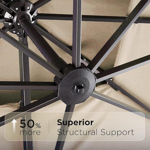 Sombrilla de Jardín de Lujo de 3x3 m con Poste Lateral en Cantilever, Impermeable, con Luces LED para Restaurante - Product Image 3