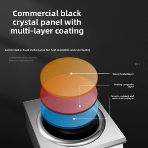 Cuisinière à induction électrique commerciale <span class=keywords><strong>6KW</strong></span>/220V, plaque concave, petit réchaud de table avec fonction de projection électromagnétique - Product Image 2