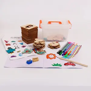 Euro lucky Handmade Holz spielzeug Kreative pädagogische Kinder Holz lernen, Sets zu malen Werkzeug Färbung Holz Kleinkind Spielzeug