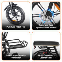 Vélo de montagne électrique OUXI, cadre en alliage d'aluminium, batterie au lithium ultra-résistante, frein à disque double, vélo pour adultes et étudiants