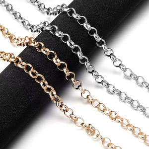 Chaîne Rolo en aluminium plaqué or 18 carats de 5 yards/rouleau pour la fabrication de bijoux DIY - Hypoallergénique et durable - Product Image 2