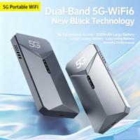 Router WiFi 6 Saku 5G Ultra-Cepat 2Gbps dengan Baterai 5000mAh, Dual SIM UNISOC UDX710 Hotspot Mobile 5G Portabel untuk 32 Pengguna