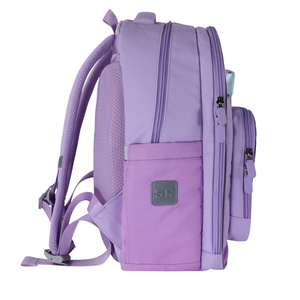 Purple Nylon Student <b>Backpack</b> 15 Inches Softback Multiple Pockets Zipper Closure Unisex Fashion Day <b>Backpack</b> - Product Image 3
