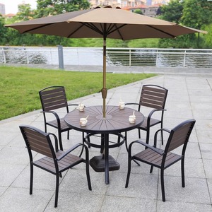 Juego de Muebles de Jardín para Exteriores a Precio Bajo, Mesa de Comedor para Cafetería o Restaurante con <span class=keywords><strong>Sombrilla</strong></span> para Patio - Product Image 1