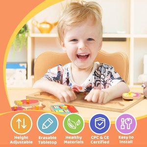 SINKIPA Juego de Mesa y 2 Sillas de Plástico Modernas para Niños de 3 a 8 Años, Altura Ajustable, Fácil de Limpiar, Muebles Escolares para Aulas/Guarderías/Hogares - Product Image 3