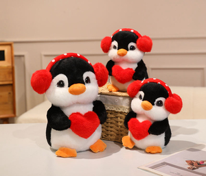 Peluche de Pingüino con Audífonos y <span class=keywords><strong>Ojos</strong></span> Grandes, Personalizado al por Mayor, con Corazón, para Decoración del Hogar - Product Image 5