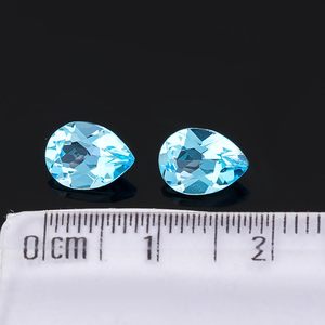 YASHEE Topaze bleue suisse naturelle, coupe poire, 8x6 mm, pierre précieuse en vrac pour la fabrication de bijoux - Product Image 4