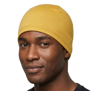 Yellow Solid Color Skull <b>Cap</b> <b>for</b> <b>Men</b> 100% Acrylic <b>Winter</b> <b>Cap</b> Casual Style Headwear 56-58CM Fit - Product Image 1