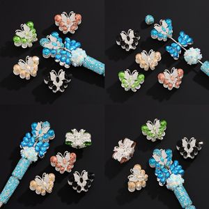 Barrettes à cheveux Nantong Butterfly en alliage, strass, cristal, colorées, accessoires de fête pour femmes et filles - Product Image 3