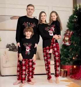 新年クリスマスパジャマ 無地白と赤の格子柄クリスマスセット 家族お揃いクリスマスパジャマ - Product Image 6