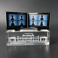 Trophée en cristal transparent Neelpure 186929, pièce unique, pour bureau à double écran, cadeau d'entreprise