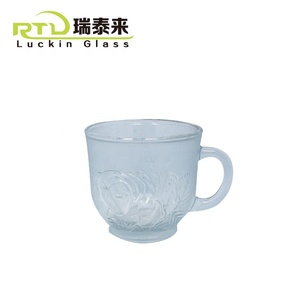 Vendita calda di Alta Qualità di Vetro Smerigliato Tazza di Decorazione di Rosa In Rilievo di Vetro Della Tazza della Tazza per Bere il Caffè/Tè - Product Image 2