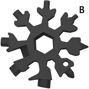 Nieuwe Multifunctionele 18-In-1 Sneeuwvlok Wrench Tool Staal Achthoekige Plaat Hand Hexagon Zal Carry Sleutelhanger