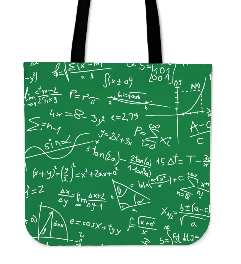 छात्रों के लिए फैशन स्कूल शोल्डर बड़ा बैग कस्टम रंगीन गणित फॉर्मूला बड़ी क्षमता वाला शॉपिंग बैग