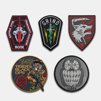 Emblem Perisai Ular 3 Inci Custom, Pola Hitam Abu-abu, Bordir, Perekat Hook and Loop, untuk Pakaian, Tas Ransel, Patch Taktis Bahan Twill