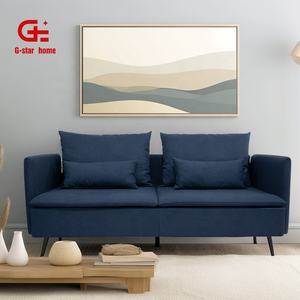 تصميم جديد أريكة مقطعية من نسيج أزرق قابلة للتحويل على شكل حرف L-3 مقاعد للشقة غرفة المعيشة أو الفندق مع - Product Image 6