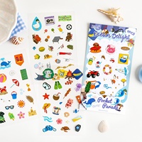 Vente directe d'usine, autocollants pour coque de téléphone en PET imperméables, autocollants décoratifs à motifs de dessins animés, six motifs thématiques