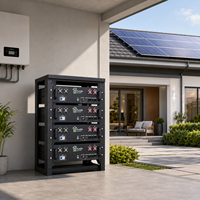 Système de batterie solaire LiFePO4 monté sur rack, 6000 cycles, boîtes de batterie sur rack pour stockage d'énergie résidentiel avec protection BMS
