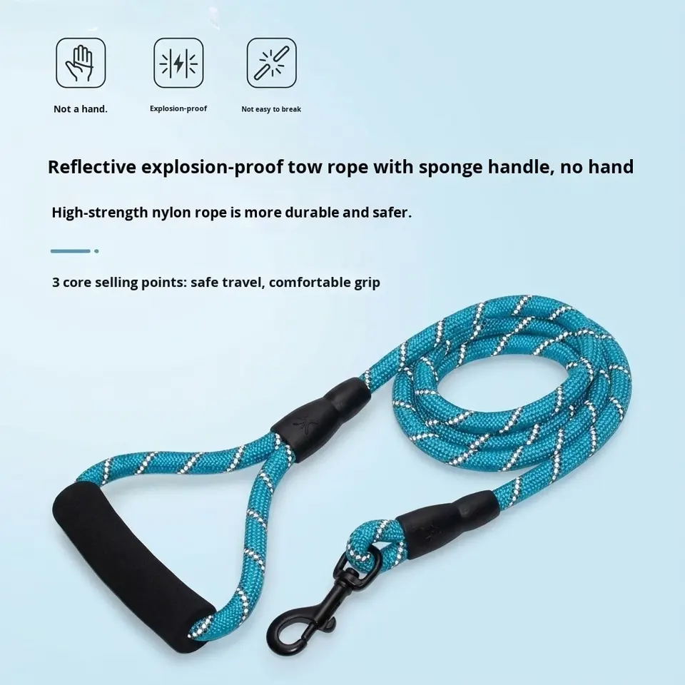 Yipetong Model 6213 Explosion-Proof Reflective Dog Leash - Cross-Border Wholesale for Medium Large D