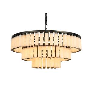 Modern All-Copper Natural Marble Living Room <b>Dining</b> Room Bedroom Study Chandelier Simple Atmosphere Duplex Building for Home Use - Product Image 1