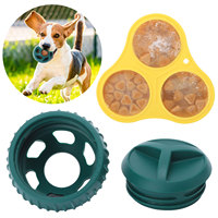 Balle à Mâcher Distributrice de Friandises en Silicone Alimentaire, avec Moule de Congélation et Ventouse, Jouet Interactif pour Chien Distributeur Lent