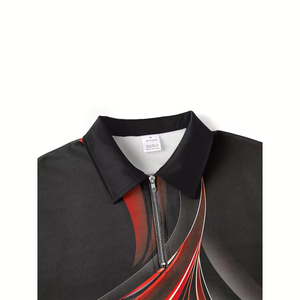 Camicia Casual da Uomo R per Tutte le Stagioni, Stampa 3D, Manica Lunga, Marrone Giallo Nero, Leggermente Elasticizzata, <span class=keywords><strong>Polo</strong></span> da Uomo - Product Image 3