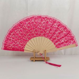 Abanicos Plegables de Madera de 23 cm al por Mayor, Recuerdo, Regalo, Invitación de Boda, Abanicos de Encaje para Baile, Fiesta y Eventos - Product Image 4