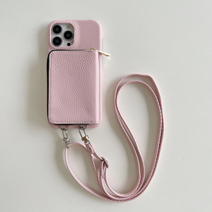 Étui de téléphone à bandoulière avec portefeuille pour <span class=keywords><strong>iPhone</strong></span> 17, étui portefeuille de luxe pour <span class=keywords><strong>iPhone</strong></span> 13 14 15 16 Max, étui portefeuille marron avec sangle - Product Image 3