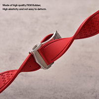 Bracelet de montre en caoutchouc FKM à texture toile de voile MZDTIMK 20mm 21mm 22mm à dégagement rapide avec fermoir déployant