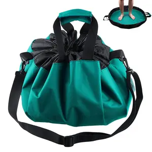 Sacs de voyage de plage en polyester sacs à cordon pliables de grande capacité imperméables pour le stockage de natation sac fourre-tout pliable